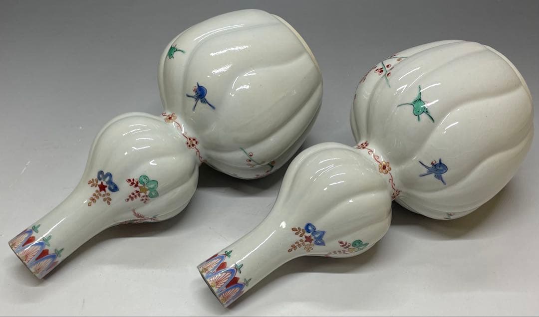 柿右衛門様式　濁手　色絵花鳥文　鳳凰文　古伊万里　四方桟共箱　共布　n2151