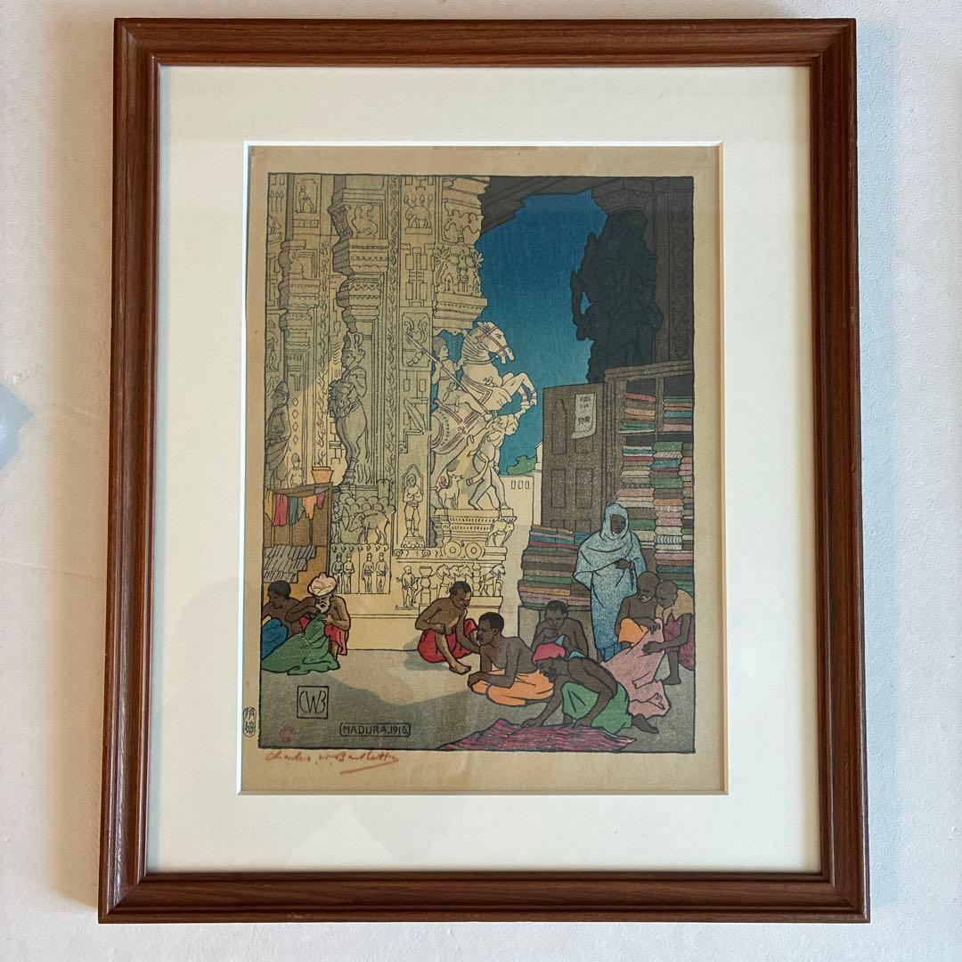 木版画　MADURA 1910 Charles van Bunschooten