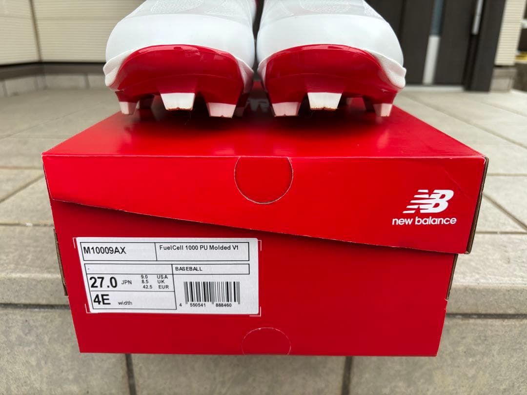 New Balance スパイク 27.0cm ホワイト/レッド
