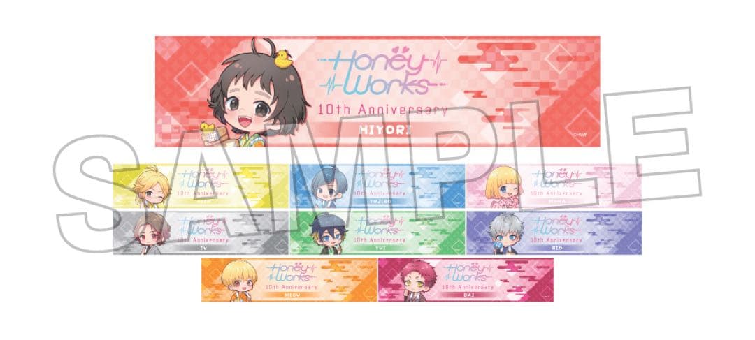 HoneyWorks 極楽湯 マフラータオル プラスセット B D 各全9種