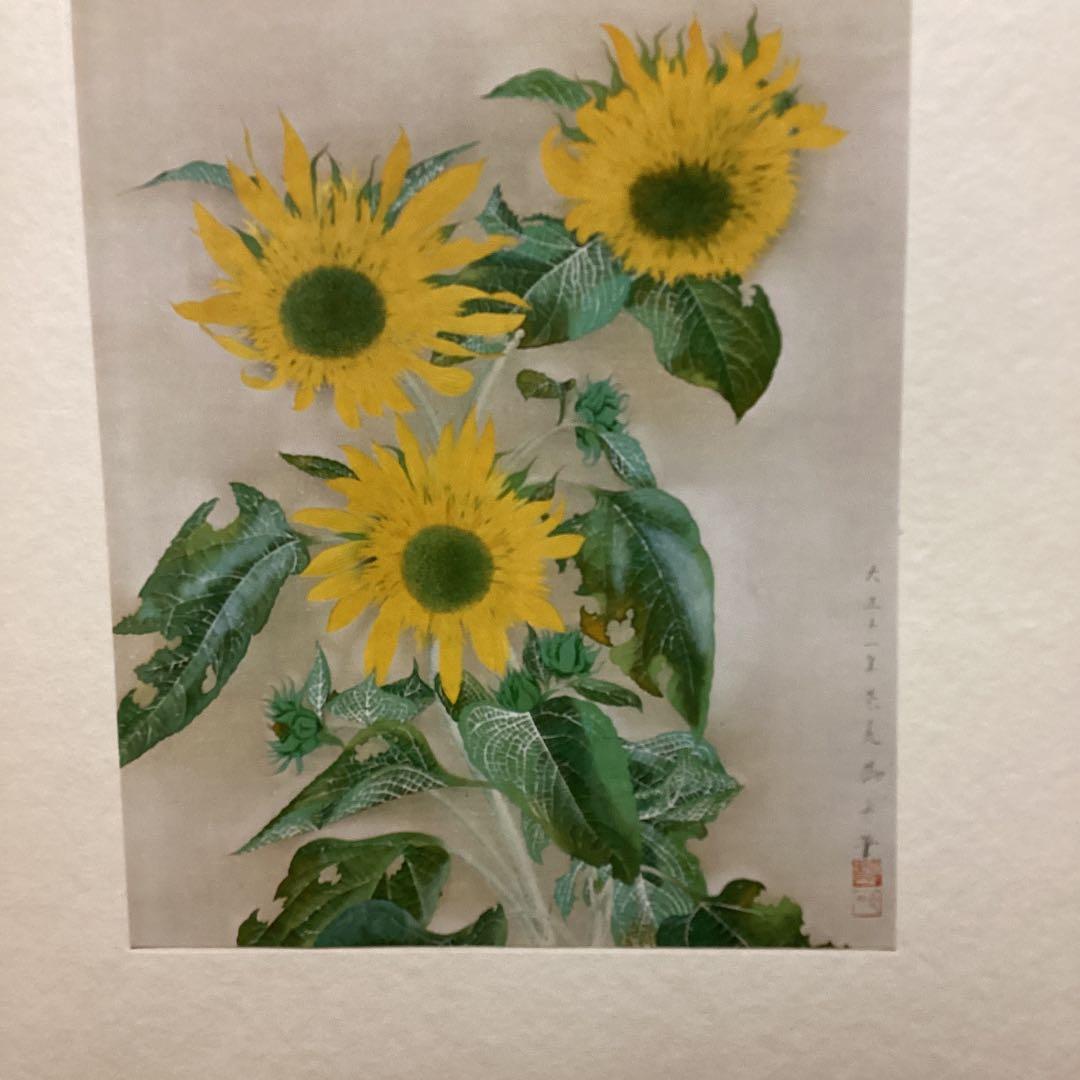 天才画家　速水御舟大作編　便利堂監修　画集NO 12 【向日葵　大正11年作】