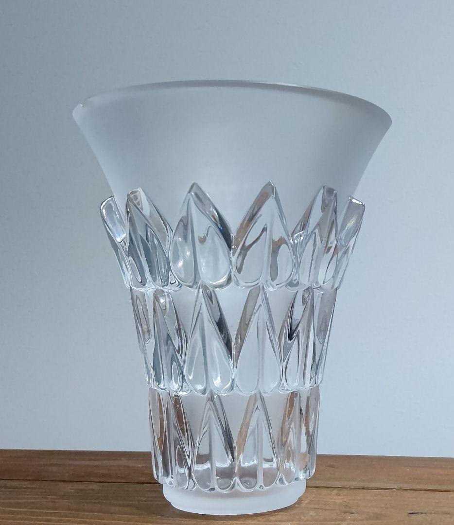 フランス製 LALIQUE ラリック フイユ 葉 花瓶 フラワーベース 欠け有
