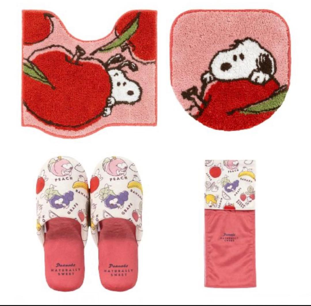 24日迄大特価　ブルー色　PEANUTS スヌーピー トイレマットセット　新品