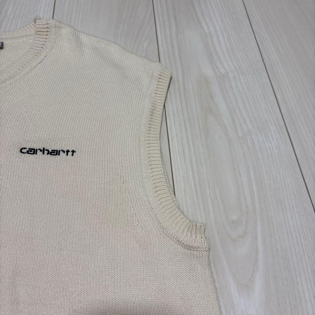 carhartt アイボリー Vネックニットベスト L カーハート
