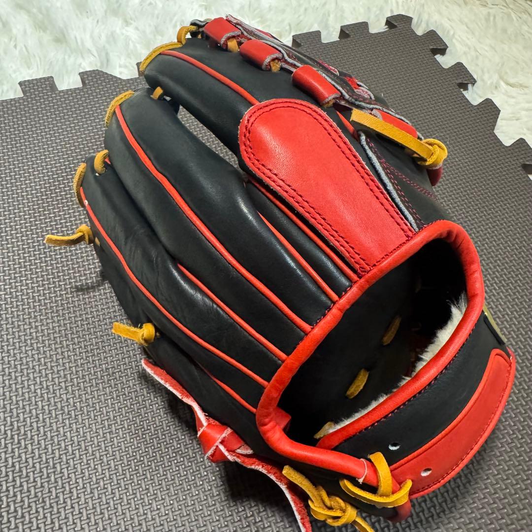 ZETTグローブ　軟式用　右投げ　スペシャルオーダー　カラー(レッド×ブラック)
