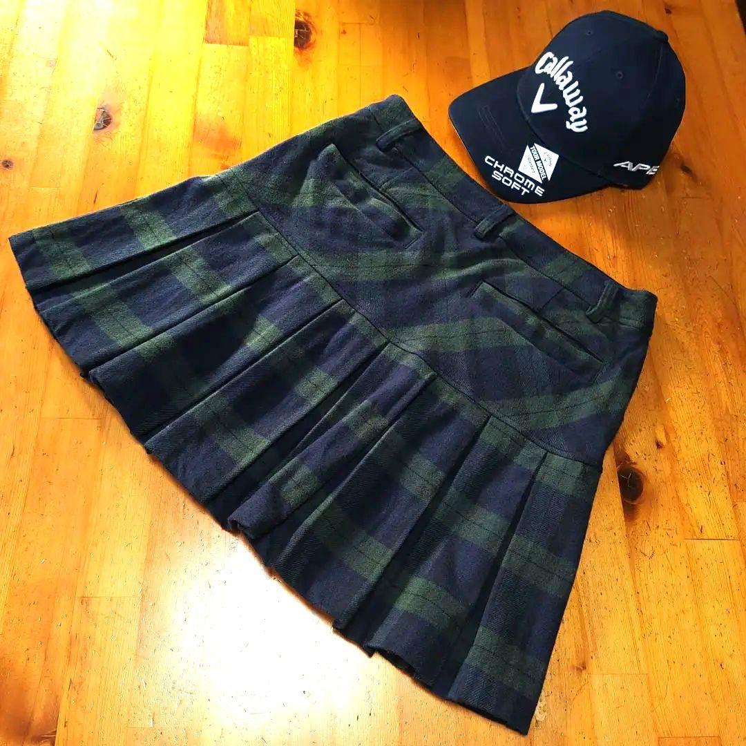 Callaway 　西村優菜　チェック柄　プリーツスカート　M　キャップ新品