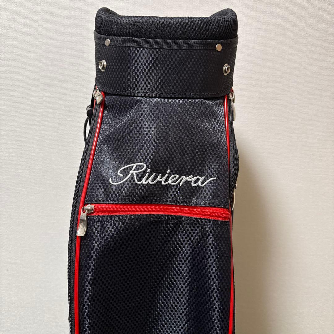 美品 Riviera リビエラ キャディバッグ 9型 ゴルフバッグ ブラック