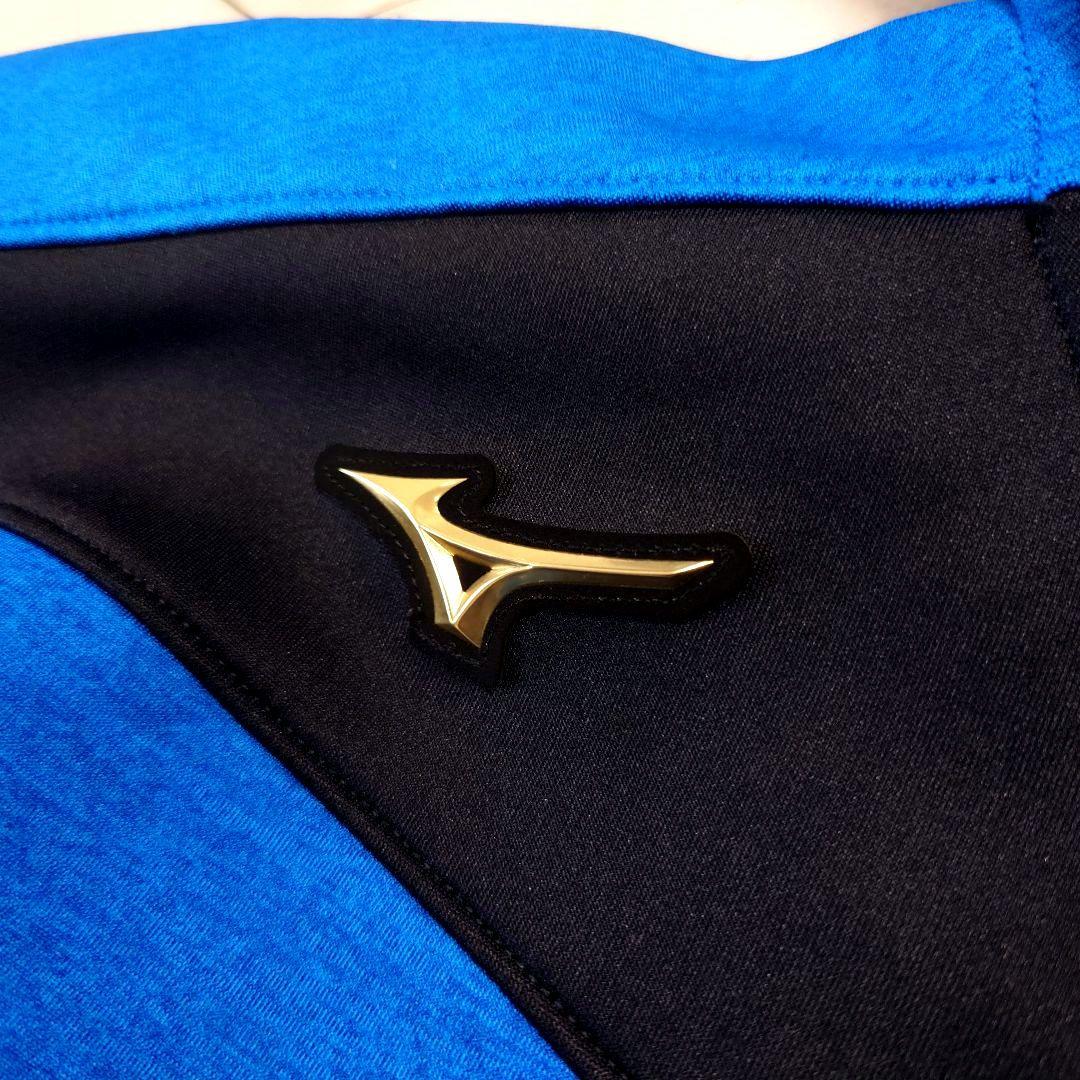 極美品 Mizuno Pro ダンボールニット ジップアップパーカー ブルー