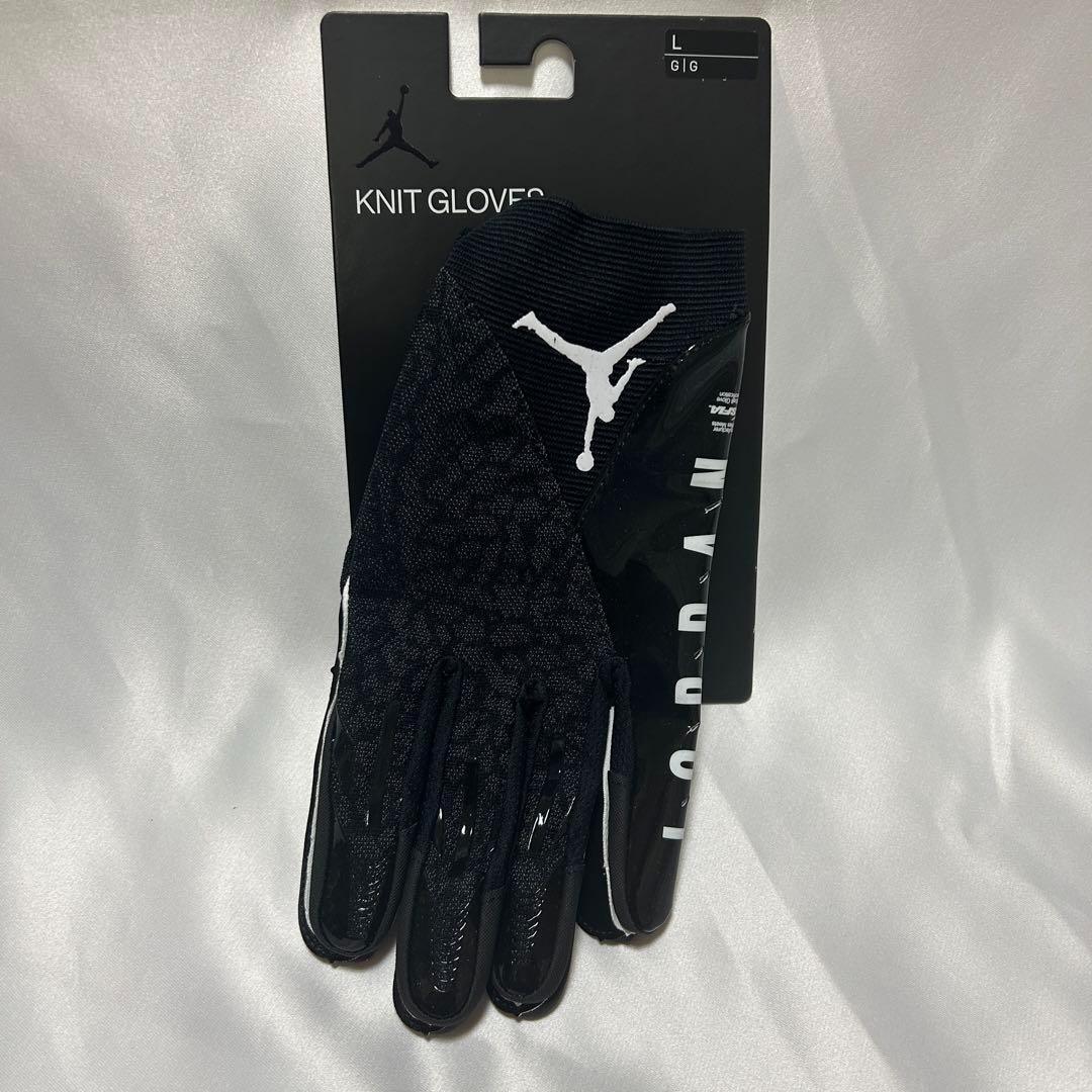 【新品】 アメフト Jordan Knit グローブ　ブラック　L