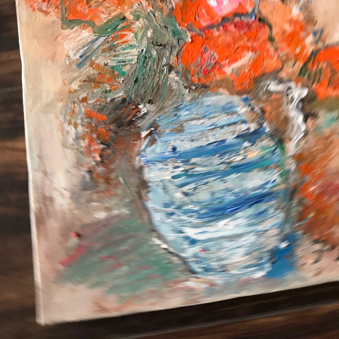 大澤扶二子「薔薇」油彩 F4 額なし 油絵 油画 絵画 キャンバス C