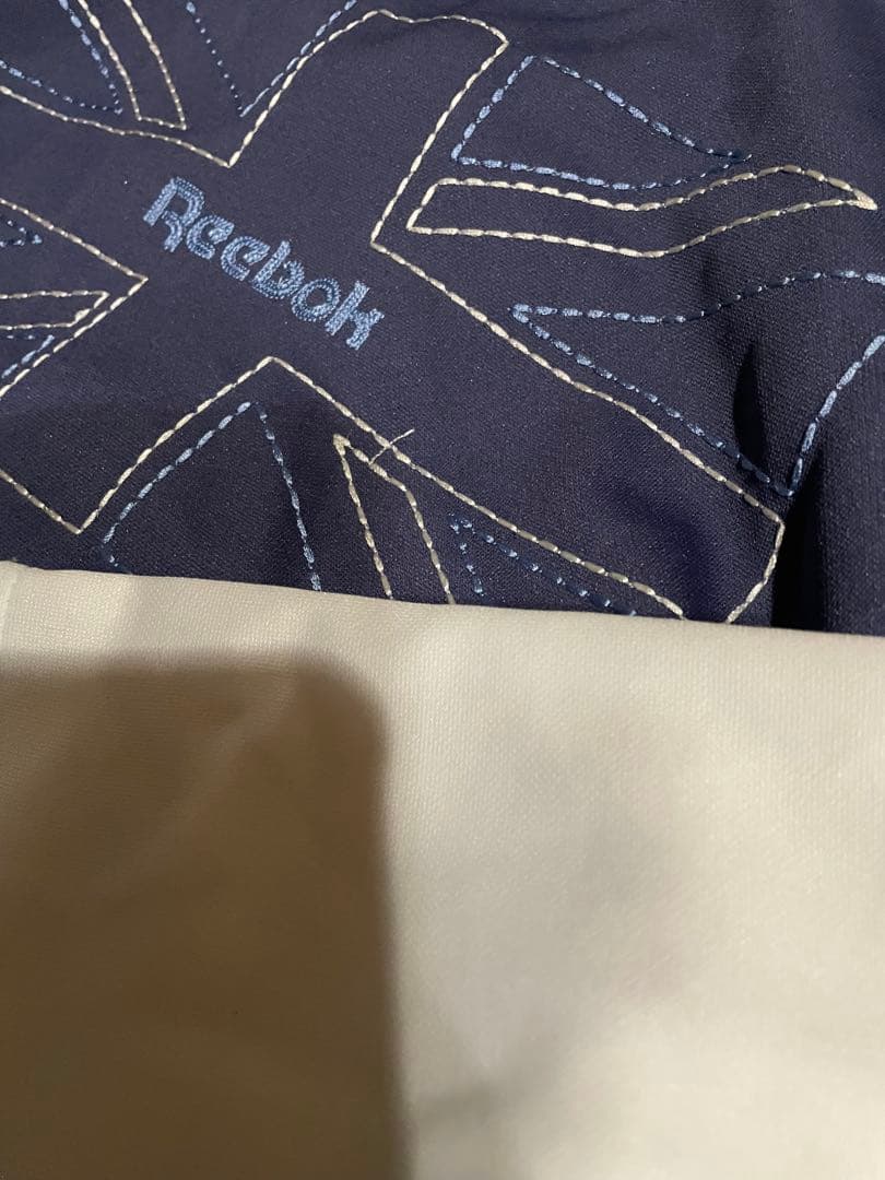 Reebok classic 刺繍 襟付野球シャツジャケットパッチワークジャージ