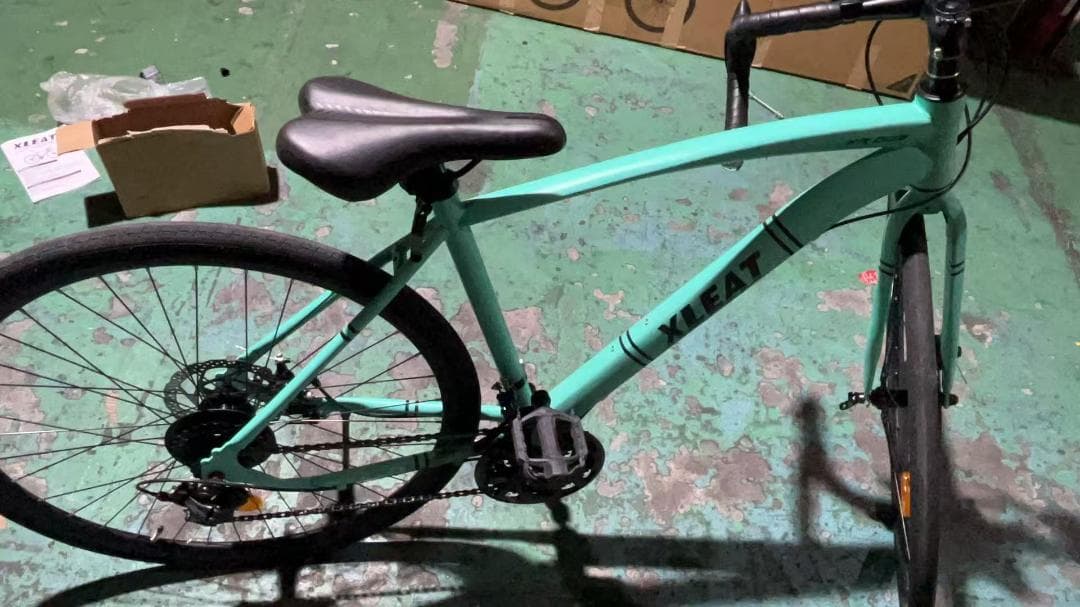 中古美品ロードバイク 自転車 初心者 21段変速　ターコイズ