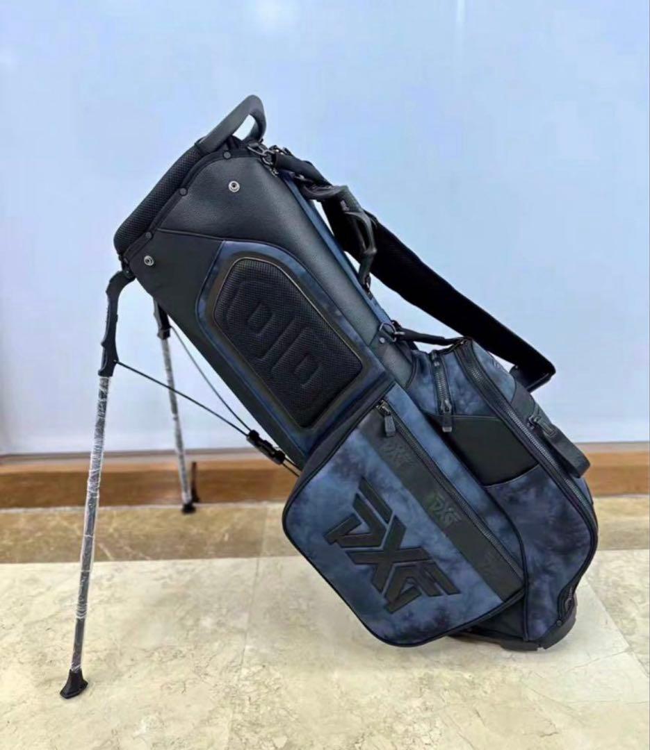 PXG ゴルフバッグ キャディバッグ スタンド式 ブルー