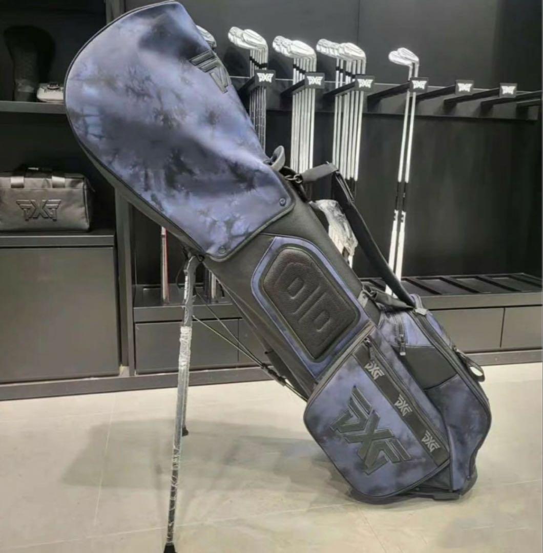 PXG ゴルフバッグ キャディバッグ スタンド式 ブルー