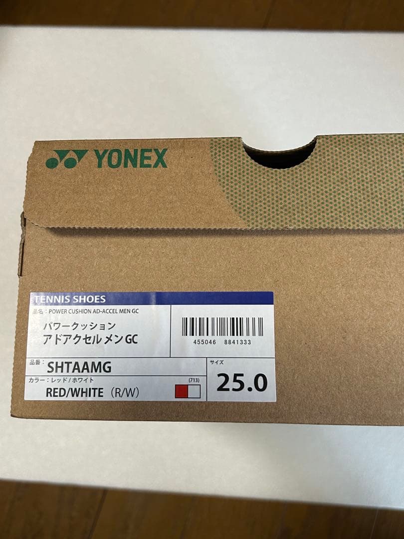 YONEX テニスシューズ レッド 新品 パワークッション　アドアクセルメンGC