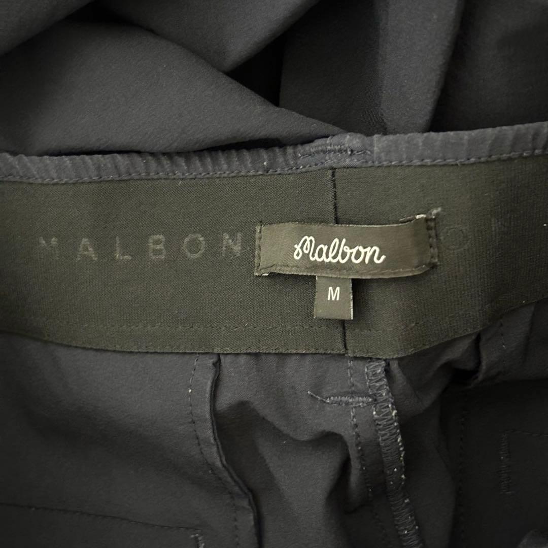 MALBON ゴルフ　ナイロンパンツ　ロゴ　刺繍　ネイビー　M