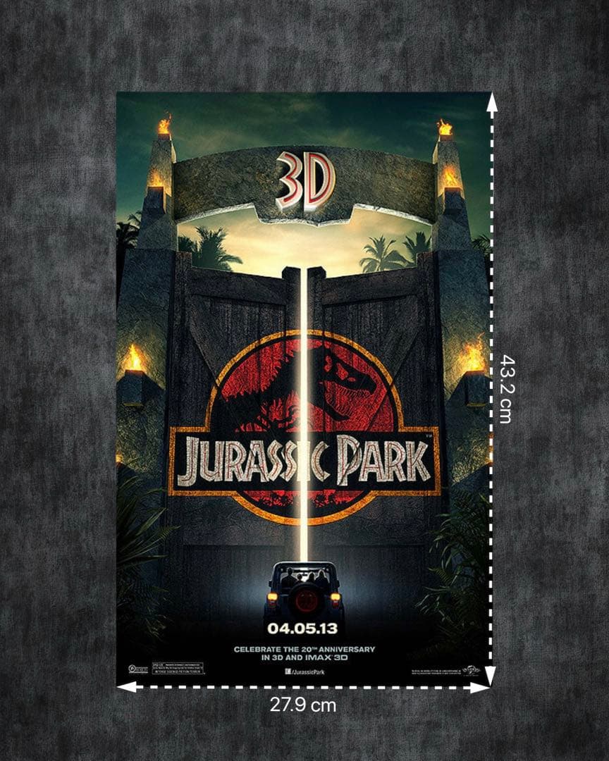 *枚数限定*映画館用片面印刷ポスターUS版:ジュラシックパーク