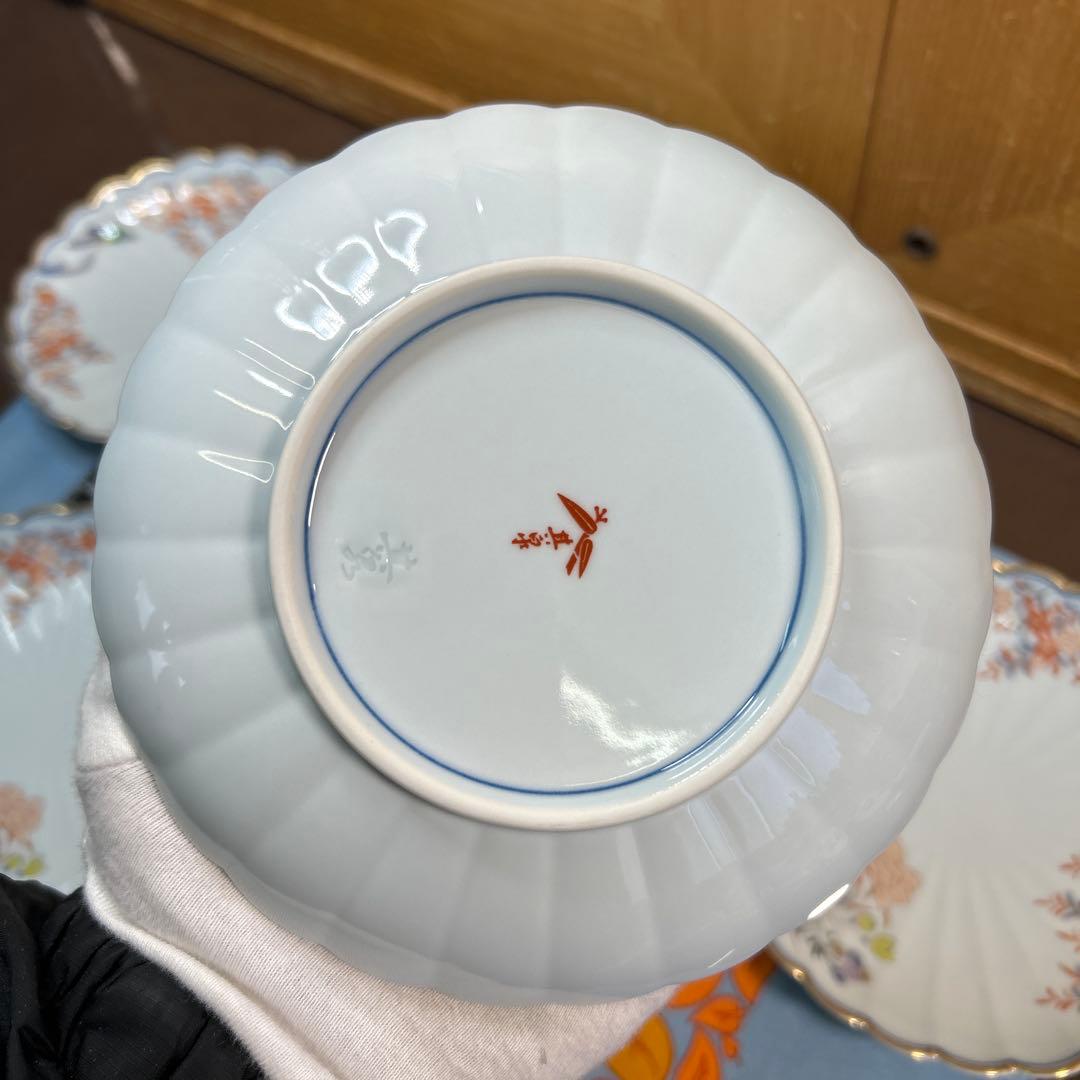 其泉　染錦君子紋　皿揃