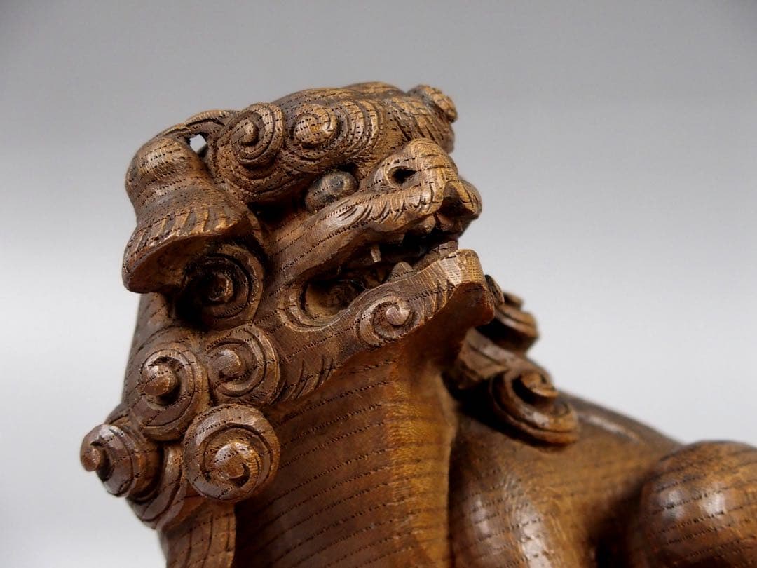 おとうさん専用　手毬獅子　唐獅子　社寺装飾彫刻　銘あり　木彫作品　骨董品