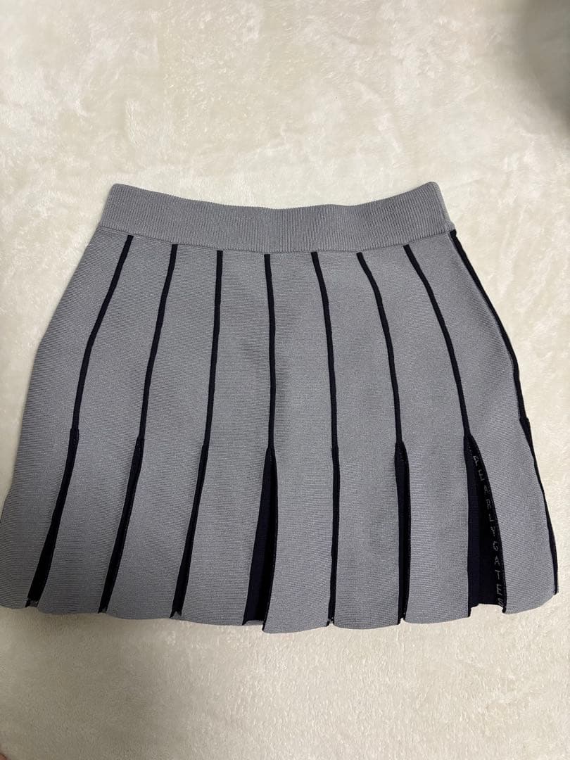 パーリーゲイツ ニットプリーツスカート グレー