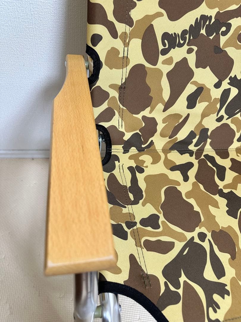 【廃盤・美品】キャンプアウト アルミ背付ベンチ(カモフラージュ)