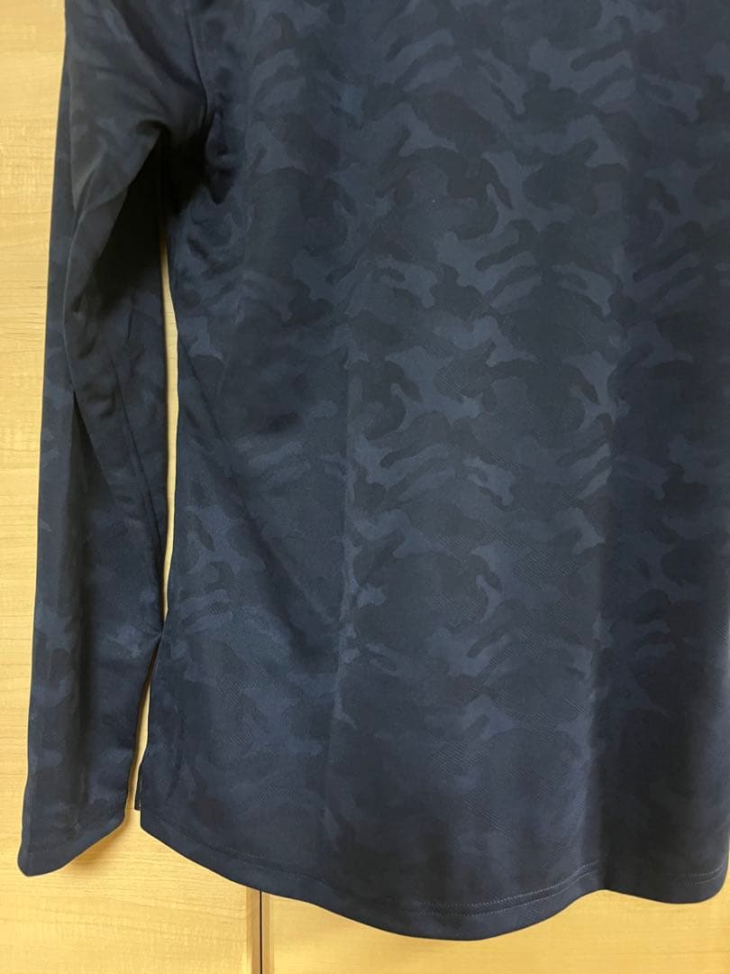 BRIHING ネイビー 迷彩柄 長袖ポロシャツ　ブリーフィング カモ M
