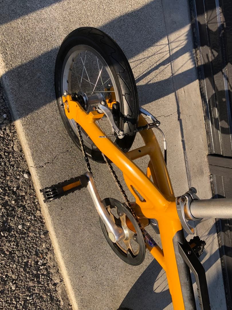 折りたたみ自転車 イエロー アルミフレーム