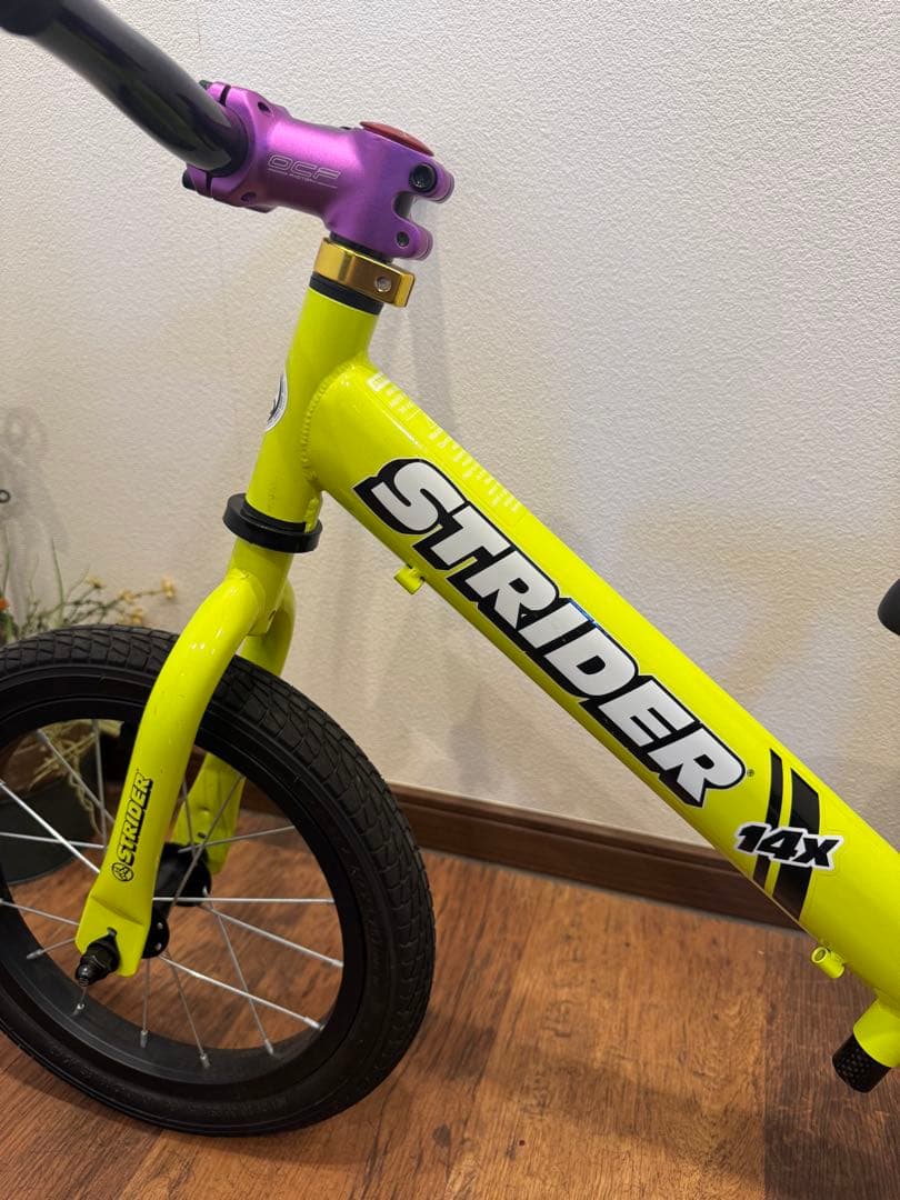 STRIDER 14x ストライダー　バランスバイク ライムイエロー カスタム