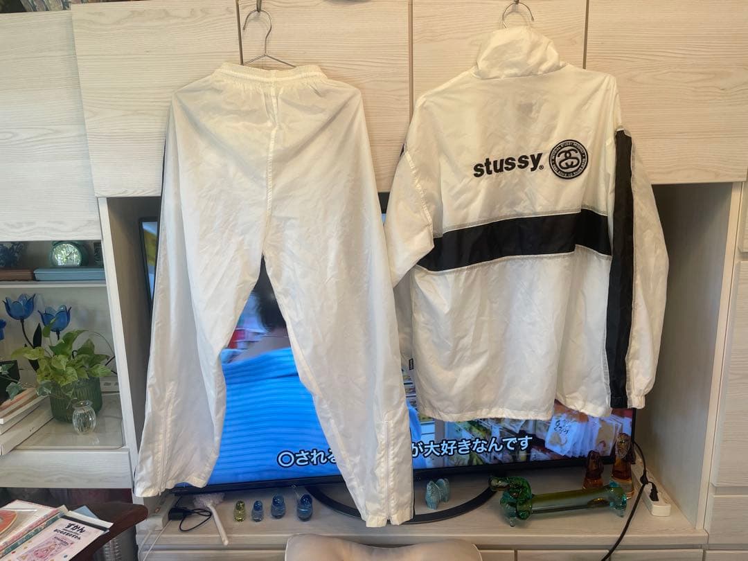 未使用USA製old stussyLセットアップ刺繍ロゴStussySport