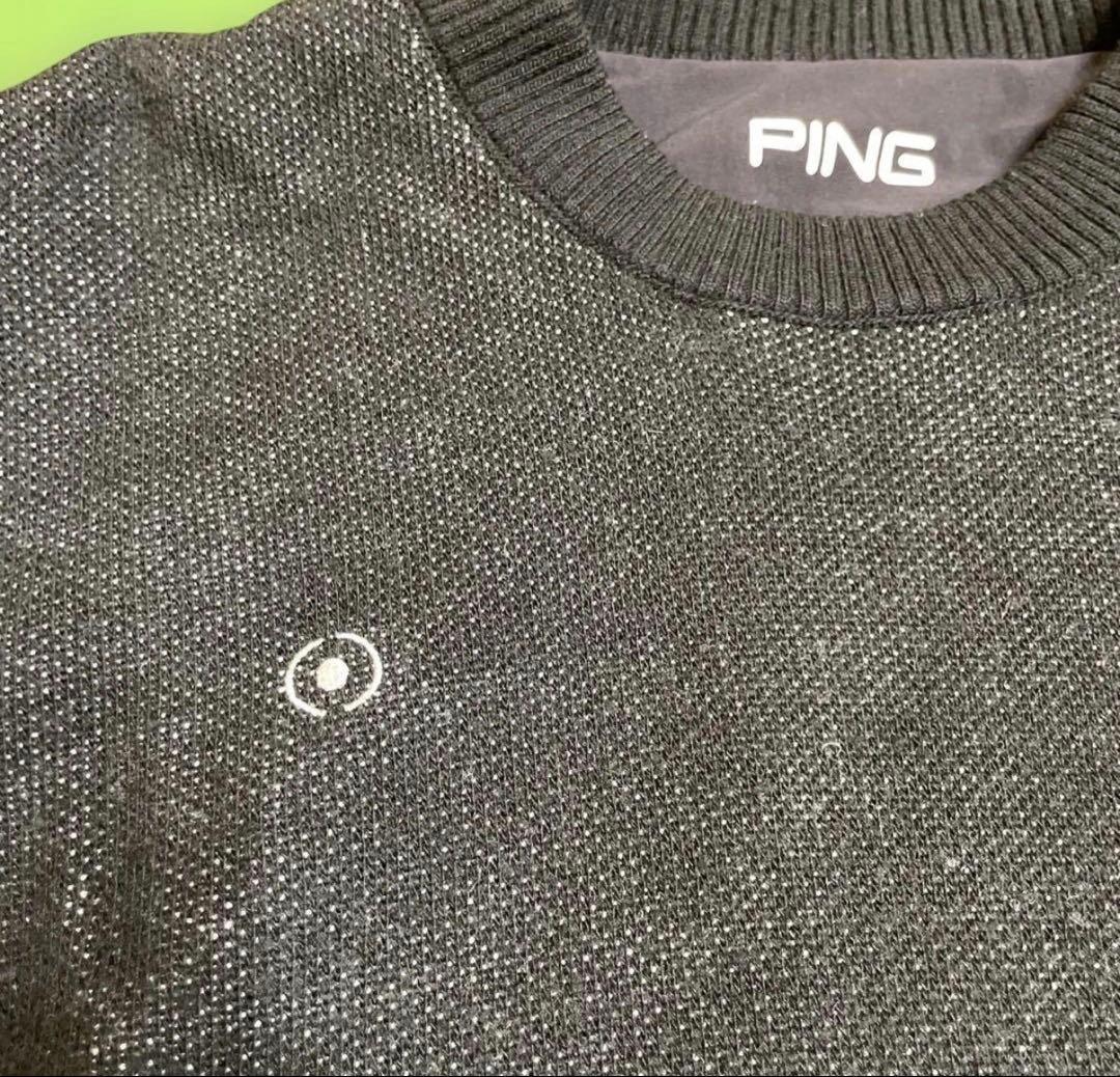 PING メンズゴルフセーターとウインドブレーカーのリバーシブル　黒　LL