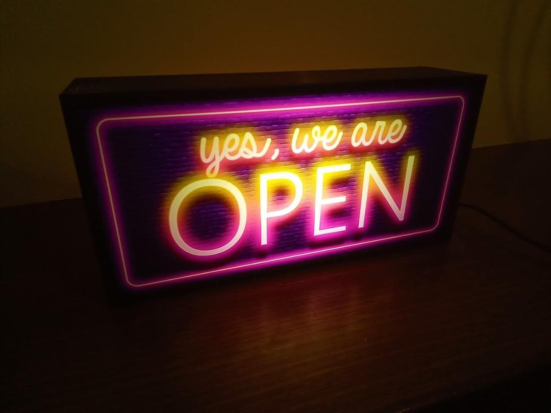 ポップアート オープン 開店 営業中 店舗 看板 置物 雑貨 LEDライトBOX