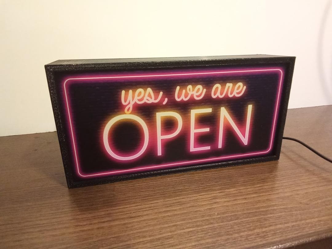 ポップアート オープン 開店 営業中 店舗 看板 置物 雑貨 LEDライトBOX