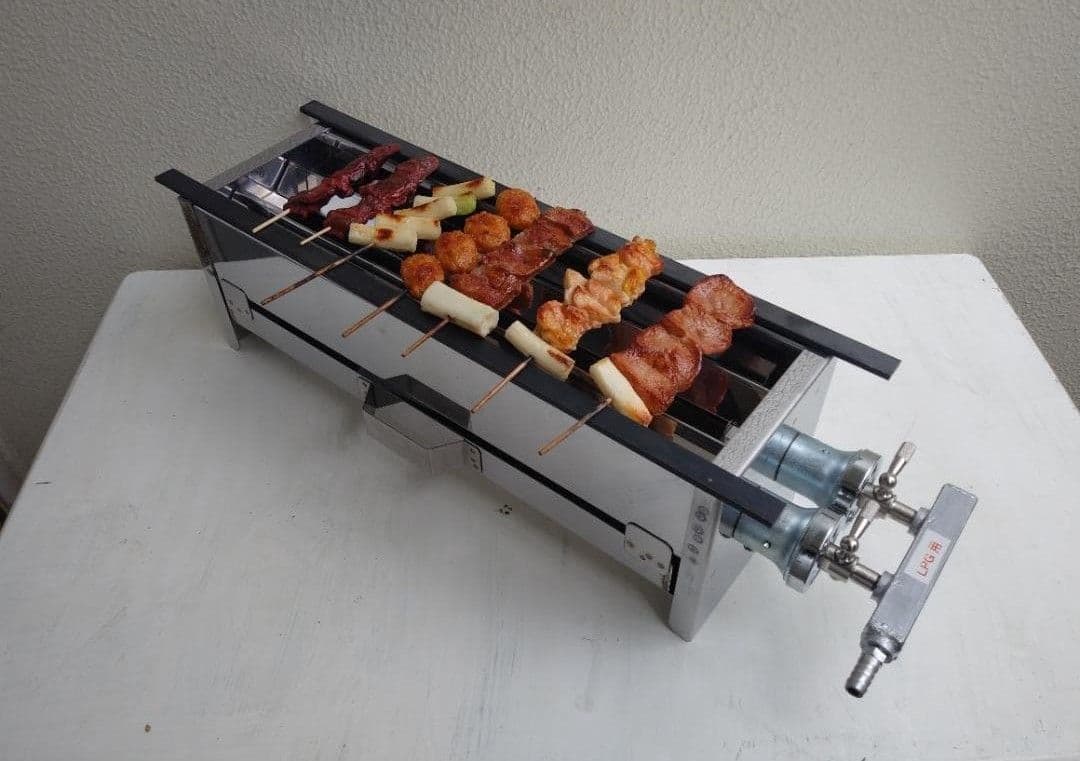ワイド90cm ガスグリラー 専用台付き 焼鳥機 セット