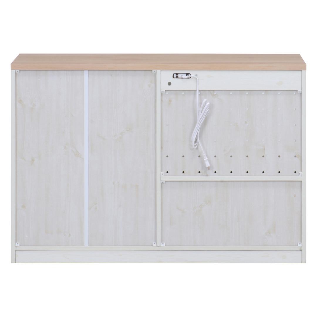 キッチンカウンター/食器棚 ナチュラルホワイト 幅120cm