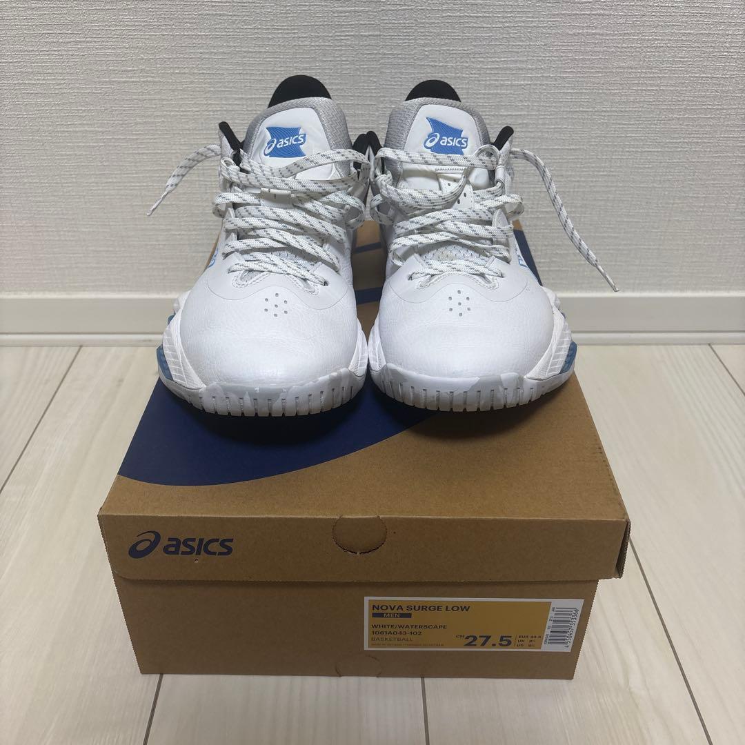 asics NOVA SURGE LOW 27.5cm ホワイト/ブルー