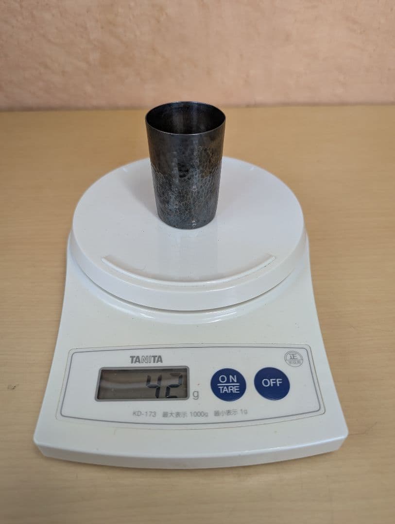 純銀 猪口 杯 刻印 大阪朝日新聞社 尚美堂 槌目 42g