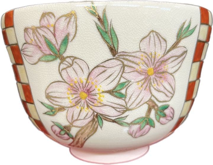 茶碗　春三花　梅桃桜　抹茶茶碗　抹茶碗　茶道具