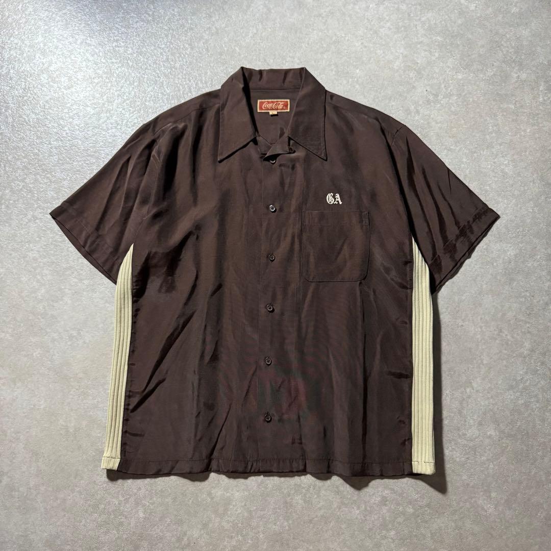 鍋*様 希少 90s Coca Cola コカコーラ ボウリングシャツ 開襟 刺