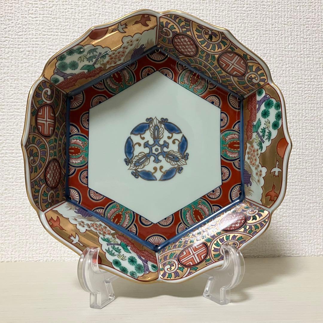 美品 林九郎窯 波佐見焼 六角盛皿 2個セット