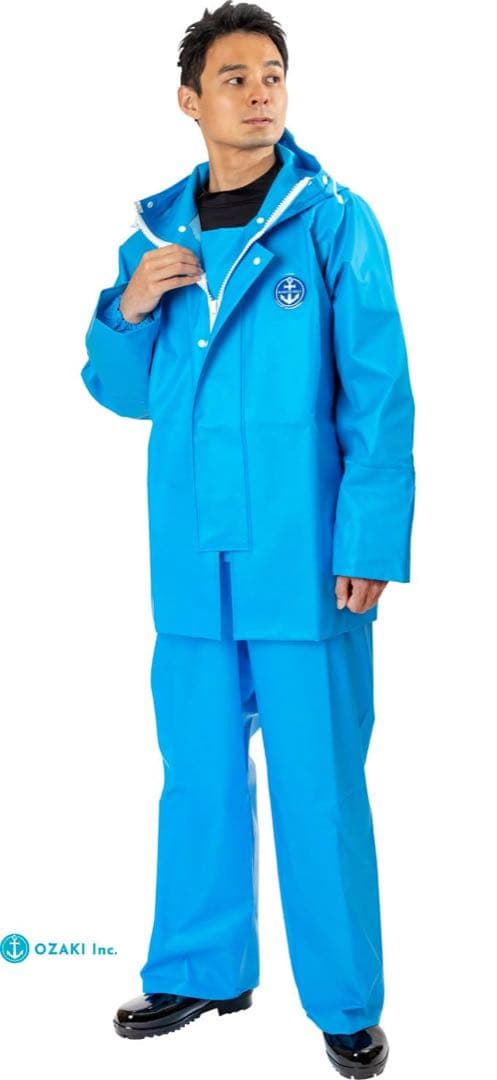 水産マリンレリー パーカー、胸付ズボンセット　白　M寸