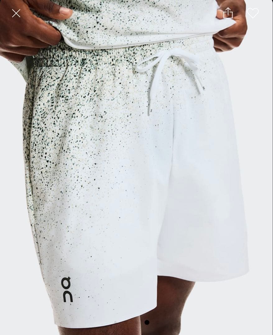 【未使用】on オンCourt shorts MINERAL / WHITE S