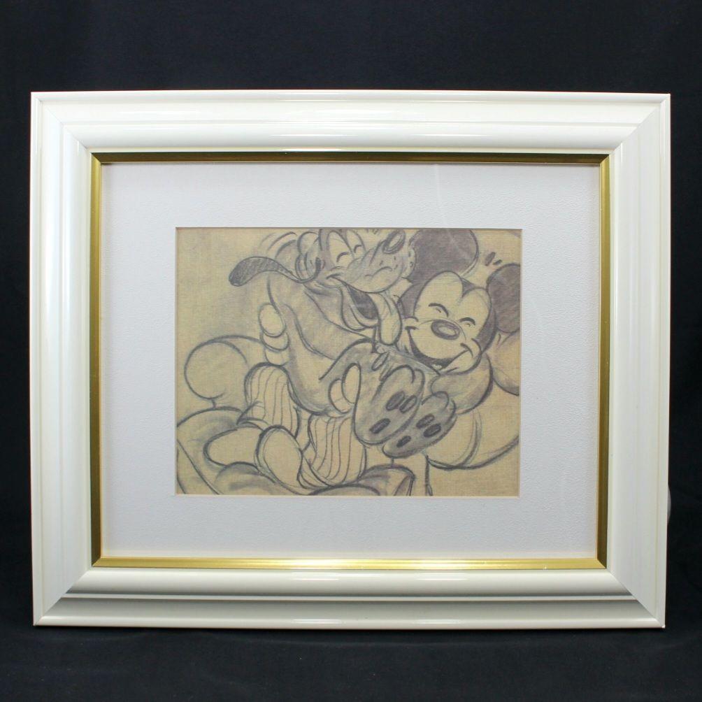 ディズニー Disney ミッキー & プルート　スケッチ複製・額絵