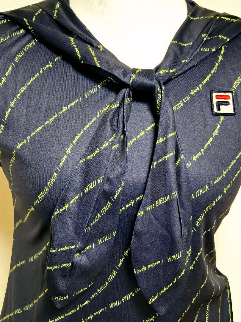 ★FILA　ゲームシャツS　&スコートS　フィラネイビー　上下