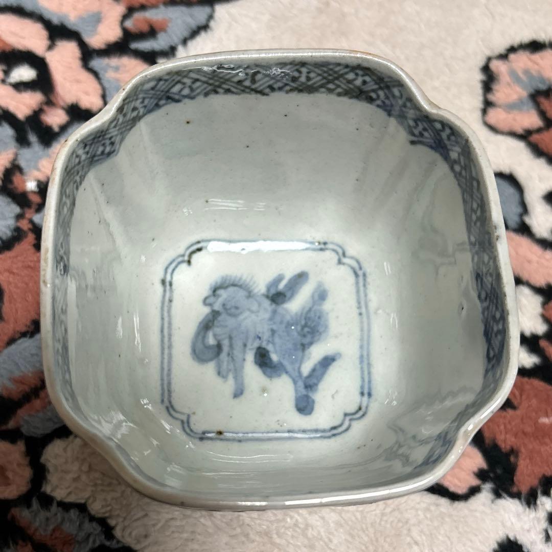 古伊万里、宝船、唐獅子、そば猪口、向こう付、錦手、骨董、5ケ