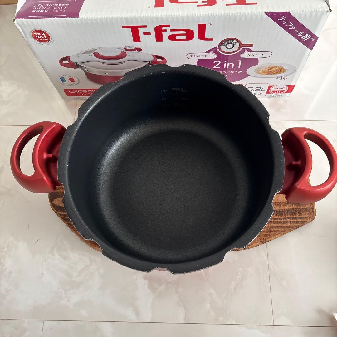 T-fal 2in1圧力鍋　クリプソミニットデュオ　レッド　5.2L 5号
