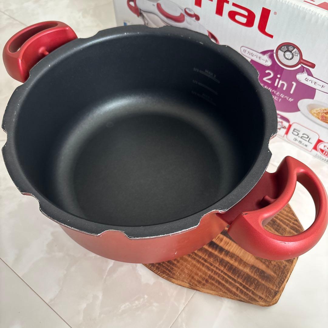 T-fal 2in1圧力鍋　クリプソミニットデュオ　レッド　5.2L 5号