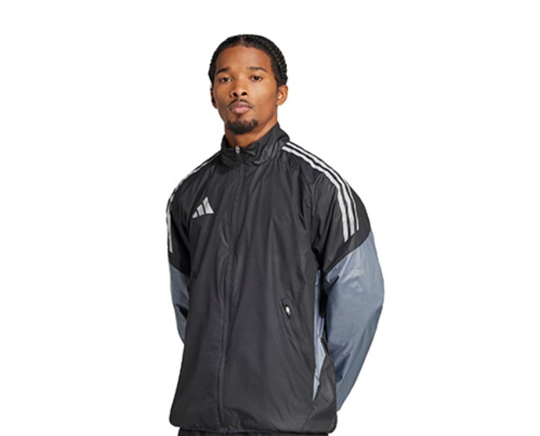 adidas ナイロンジャケット 黒/グレー