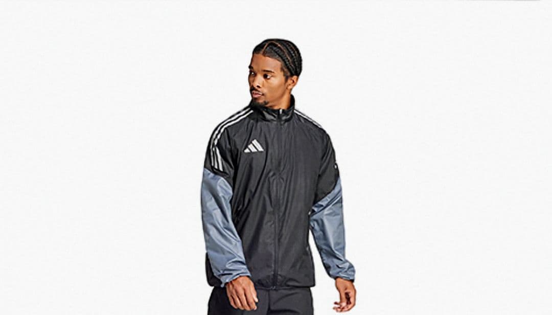adidas ナイロンジャケット 黒/グレー