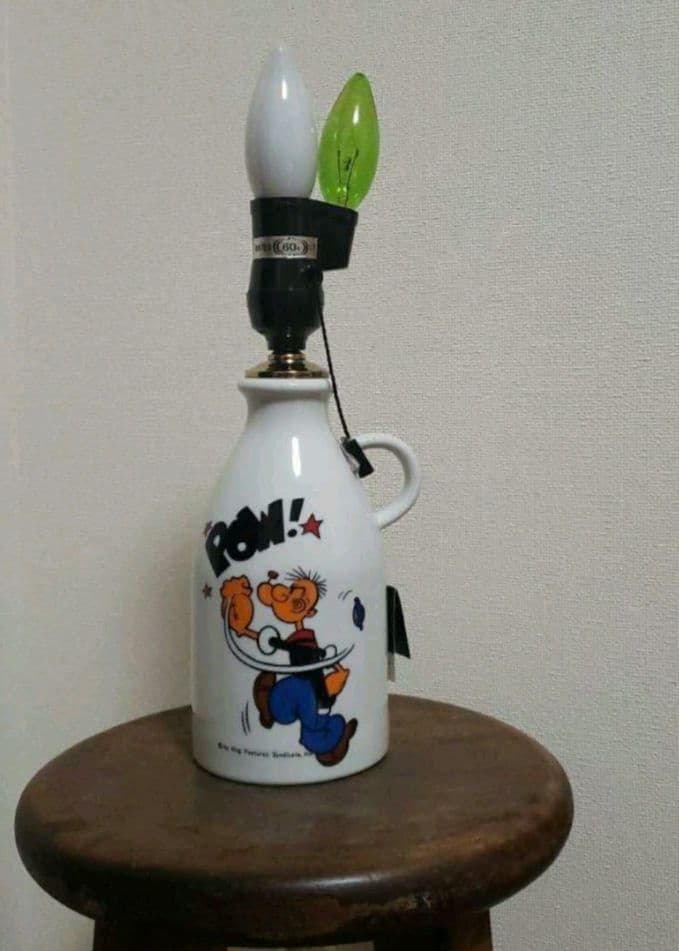 ヴィンテージ 希少 ポパイ POPEYE スタンドライト 当時物　陶器　電気