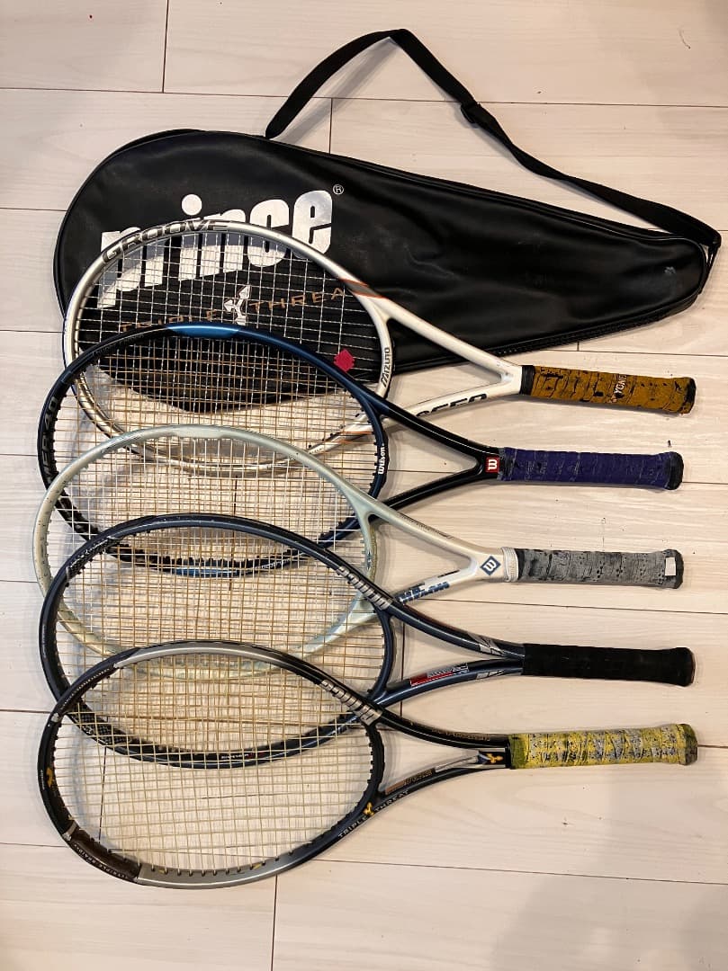 テニスラケット　5本組　Prince Wilson Mizuno